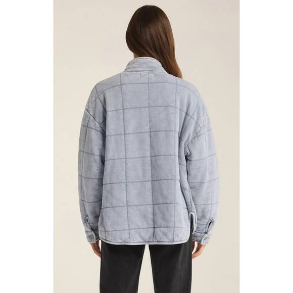 NEW Z SUPPLY bonfire knit denim jacket in washed indigo - Picture 2 of 4